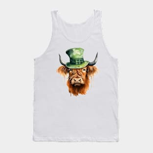 St Patricks Highland Cow Tank Top